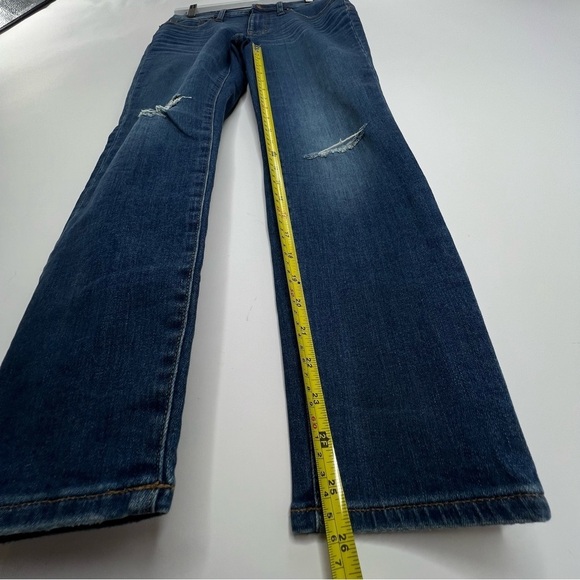 Madewell Cropped Jean Women 27 Blue Denim Skinny High Rise Stretch Distress Knee - Picture 8 of 11